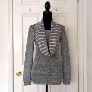 NWT. The Limited Rayon Blended Knit Sweater with Striped Cowl Neck Design.